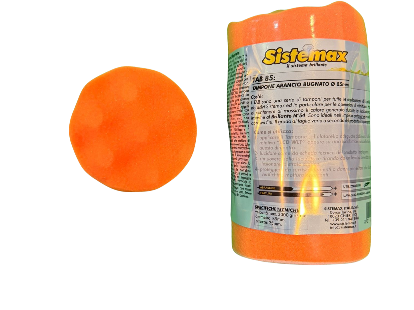 Tampone arancio - bugnato (conf. da 5 pezzi)